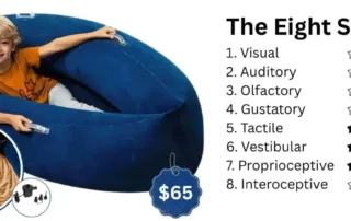 Children relaxing in a sensory peapod to support deep pressure input and sensory regulation at OrbRom Center in Phnom Penh